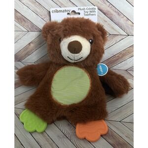 Cribmates Bear  Doll Teether Toy Sensory Sound Crinkle Inside